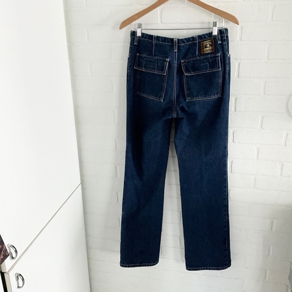 Vintage Women’s Denim Jeans Bebop Second Generation Dark Wash Sherpa Pocket Sz 7 - Picture 6 of 16